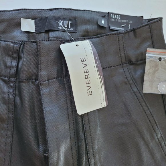 Kloth Black Coated Reese Utility Pant 